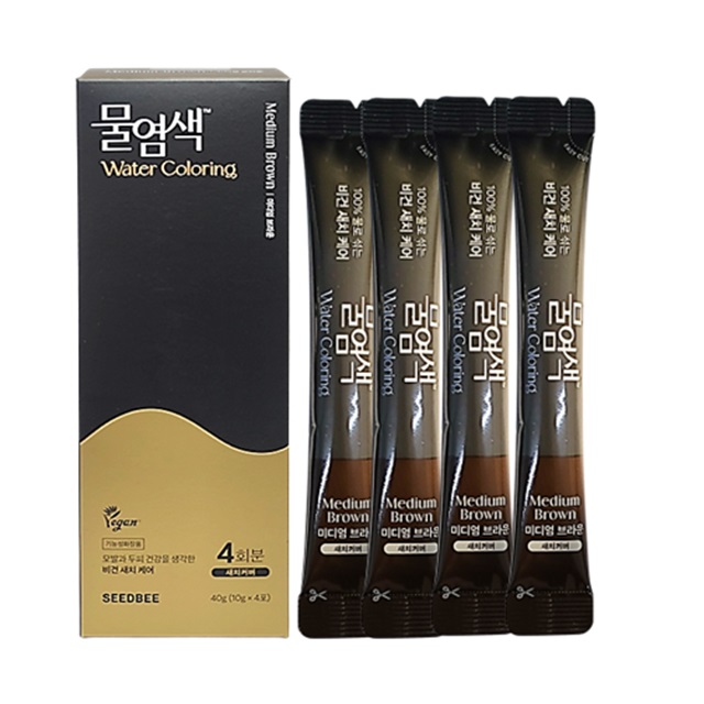씨드비 물염색 시즌2 프리미엄 씨비드 새치 커버 수작 시드비 미디엄브라운 1박스