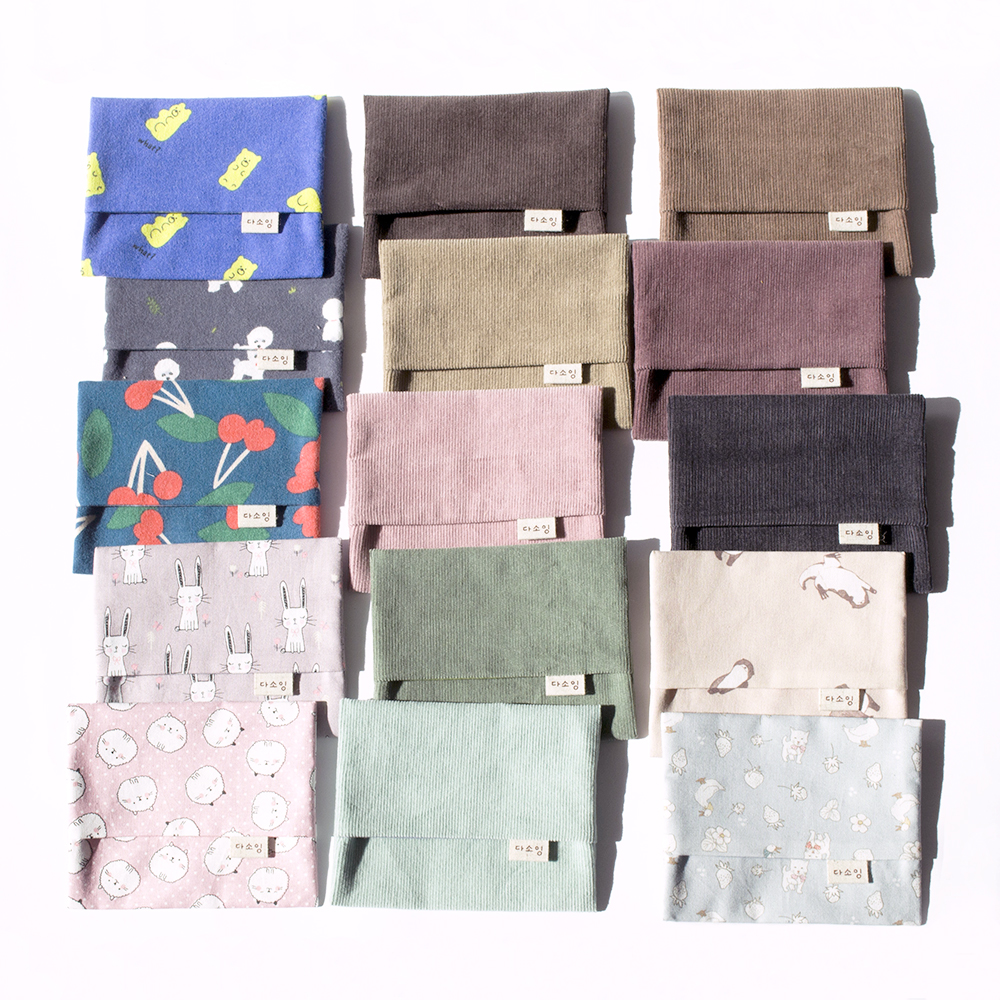 핫팩파우치 미니 사각 납작 휴대용 천파우치 대용량 가방속 코듀로이 손난로 주머니 핸드메이드