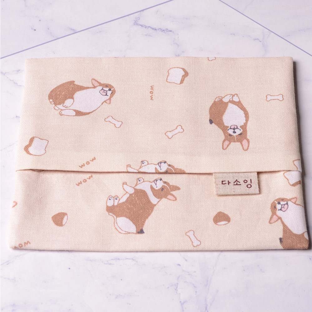 핫팩파우치 미니 사각 납작 휴대용 천파우치 대용량 가방속 코듀로이 손난로 주머니 핸드메이드