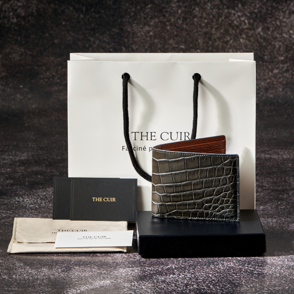 더퀴르 남자 악어가죽 지갑 남성 명품 수제 핸드메이드 반지갑 선물