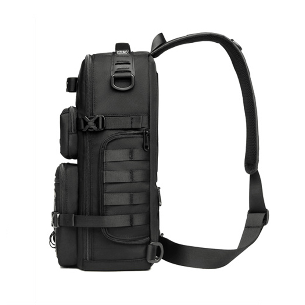 OZUKO 남자 대용량 슬링백 여행용 밀리터리 전술 크로스백 여행 캠핑 낚시 힙색 가방