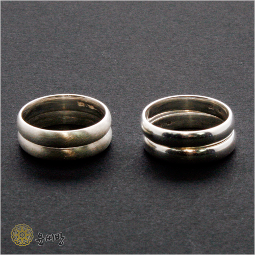 은반지 엥게이지 실버 순은 99 쌍가락지 은가락지 한복반지 전통 장신구 1.8g