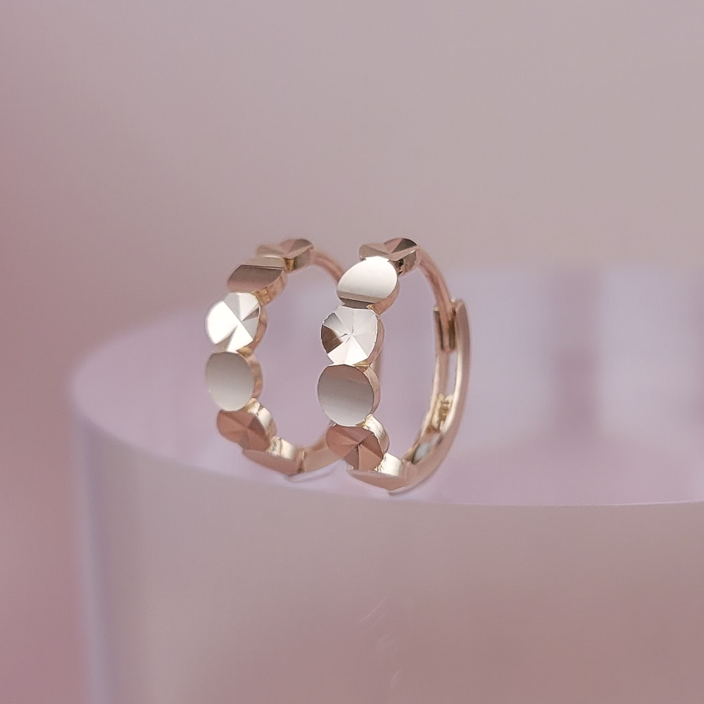 14K 18K 금 원터치 링귀걸이 원형 컷팅 데일리 여성