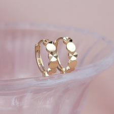 14K 18K 금 원터치 링귀걸이 원형 컷팅 데일리 여성