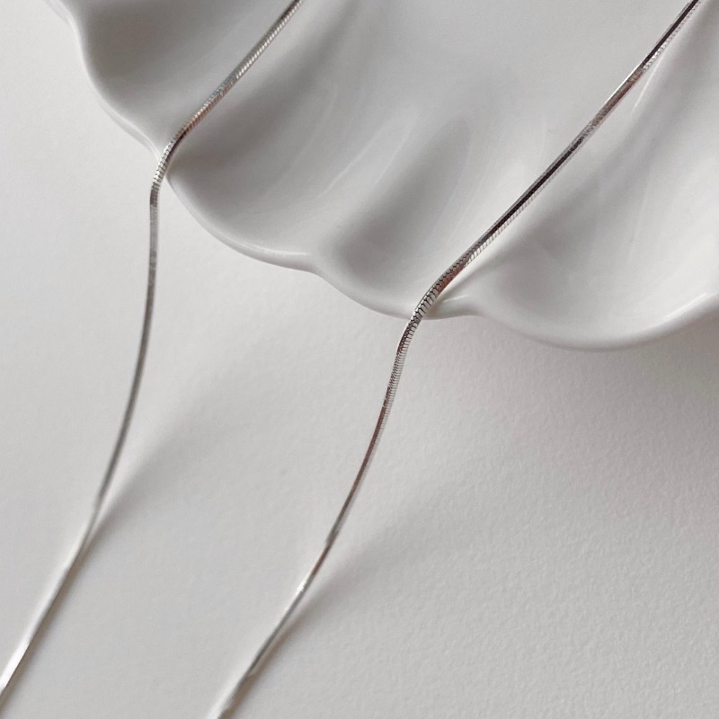 실버 925 은 목걸이 줄 기본 꽈배기 체인 레이어드 뱀줄 볼 남녀공용