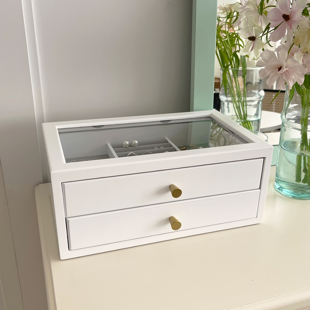 원목 보석함 악세사리보관함 귀걸이 목걸이 반지 정리함 주얼리박스 케이스 2단