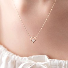 14k 스와로브스키 스톤 리얼 하트 목걸이 생일 선물 여자 목걸이