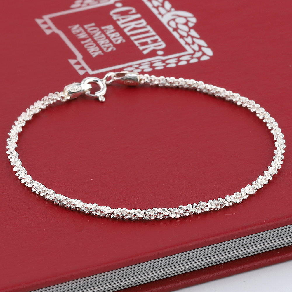 이태리 눈꽃 925실버 체인 팔찌 순은팔찌 여자은팔찌 커플 선물