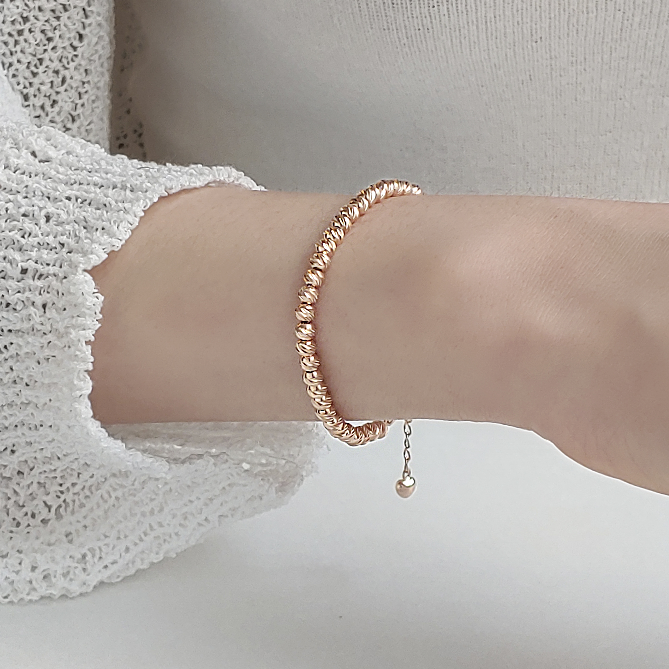 14k 18k 컷팅 볼 체인 팔찌 2mm 2.5mm 3mm 4mm 금팔찌