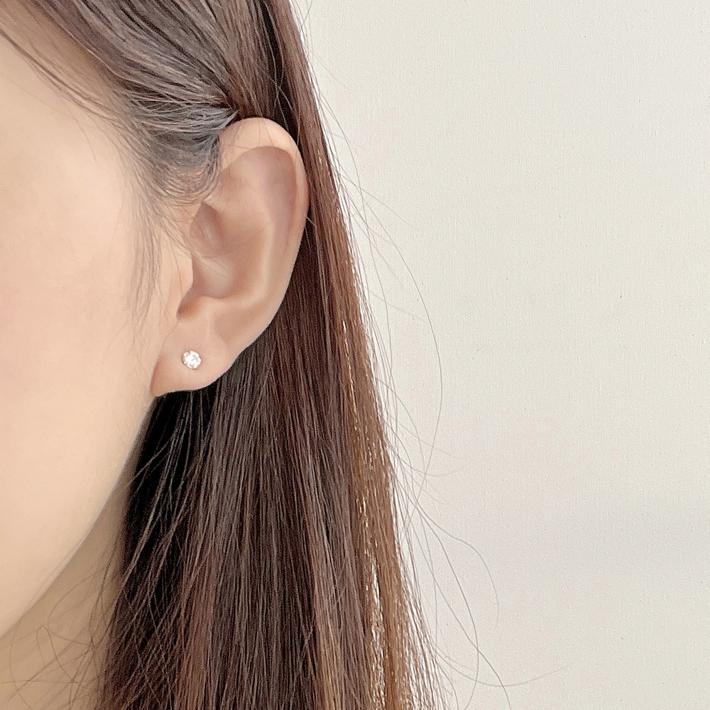 [] 14k 기본 큐빅 귀걸이