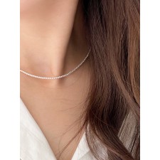 [1만개돌파]미니 진주 목걸이 2mm 천연 담수 스와로브스키