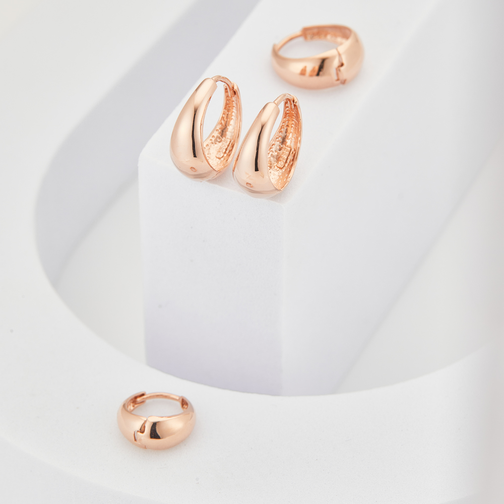 14K 18K 물방울 볼드 심플 원터치 골드 링 귀걸이