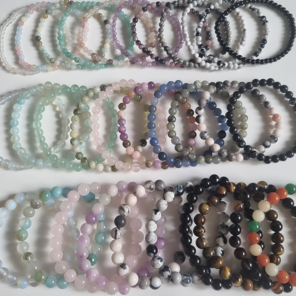 천연석 원석 팔찌 자수정 블랙스피넬 호안석 염주 묵주 팔찌