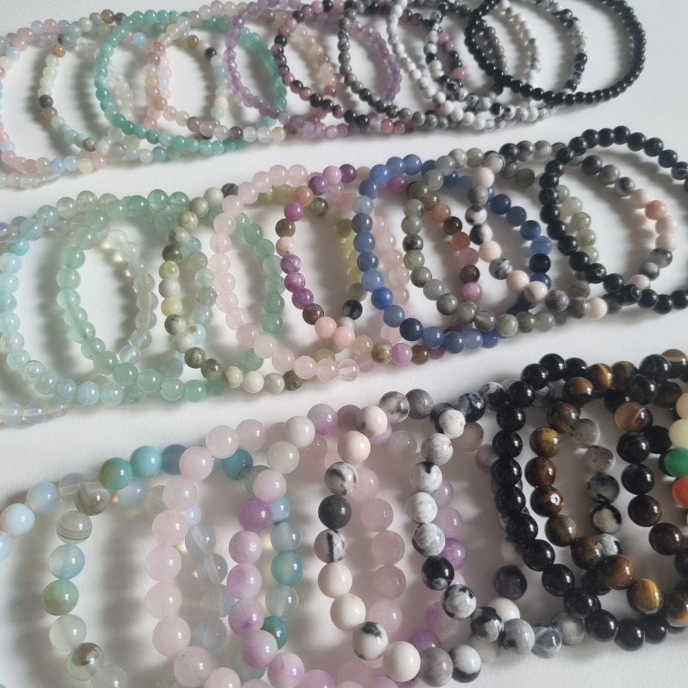 천연석 원석 팔찌 자수정 블랙스피넬 호안석 염주 묵주 팔찌