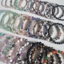 천연석 원석 팔찌 자수정 블랙스피넬 호안석 염주 묵주 팔찌