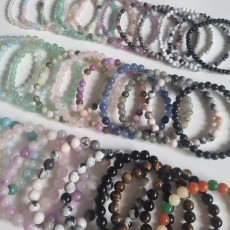 천연석 원석 팔찌 자수정 블랙스피넬 호안석 염주 묵주 팔찌