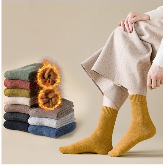 여성 겨울 도톰한 양말 수족냉증 따뜻한 두꺼운 보온 수면양말 무지 패션양말