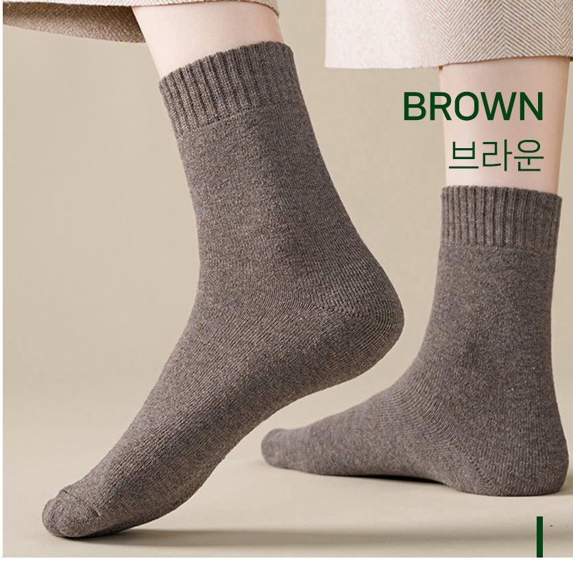 여성 겨울 도톰한 양말 수족냉증 따뜻한 두꺼운 보온 수면양말 무지 패션양말