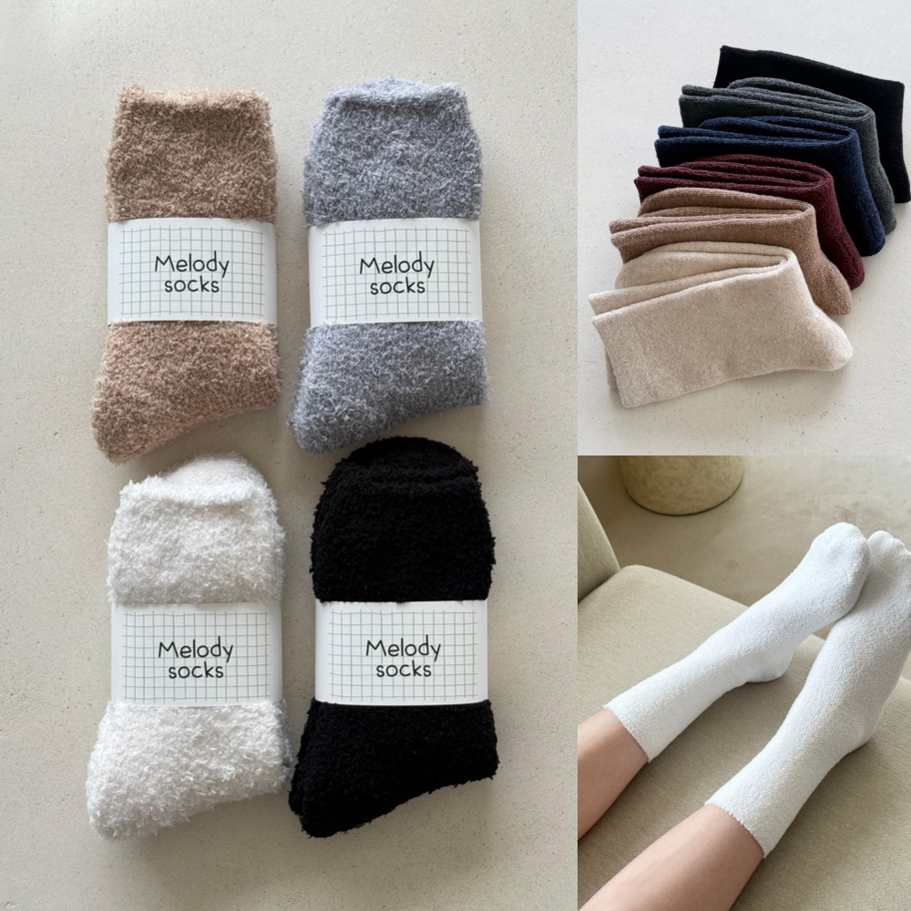 100% 국산 수면양말 무압박 임산부 수족냉증 도톰한 극세사 롱 보온 양말 A182