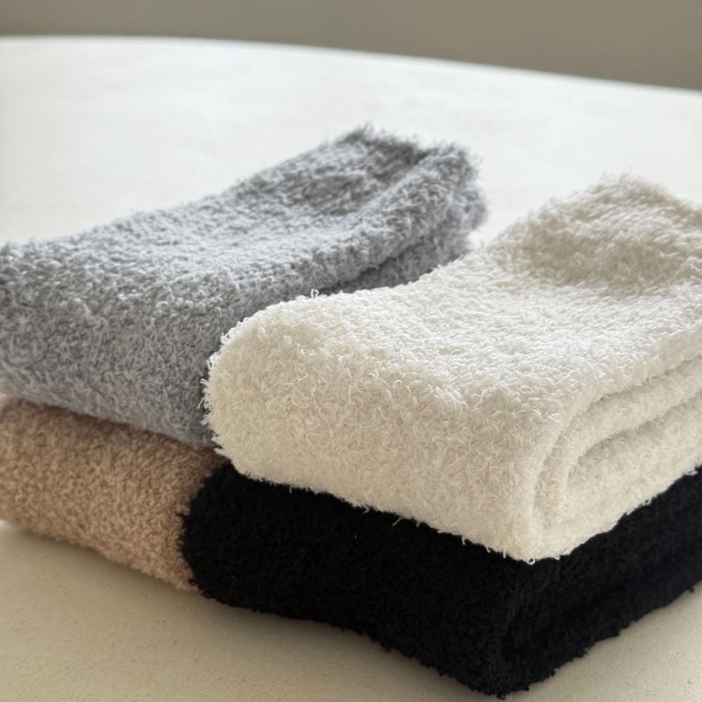 100% 국산 수면양말 무압박 임산부 수족냉증 도톰한 극세사 롱 보온 양말 A182