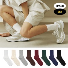 GGRN 남자 겨울 면 양말 고밀도 보드 삭스 8켤레 세트 학생 무지 중목 스트릿 국산