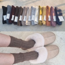 울 캐시미어 골지 긴목 니트 롱 부드럽고 따뜻한 프리미엄 겨울 양말