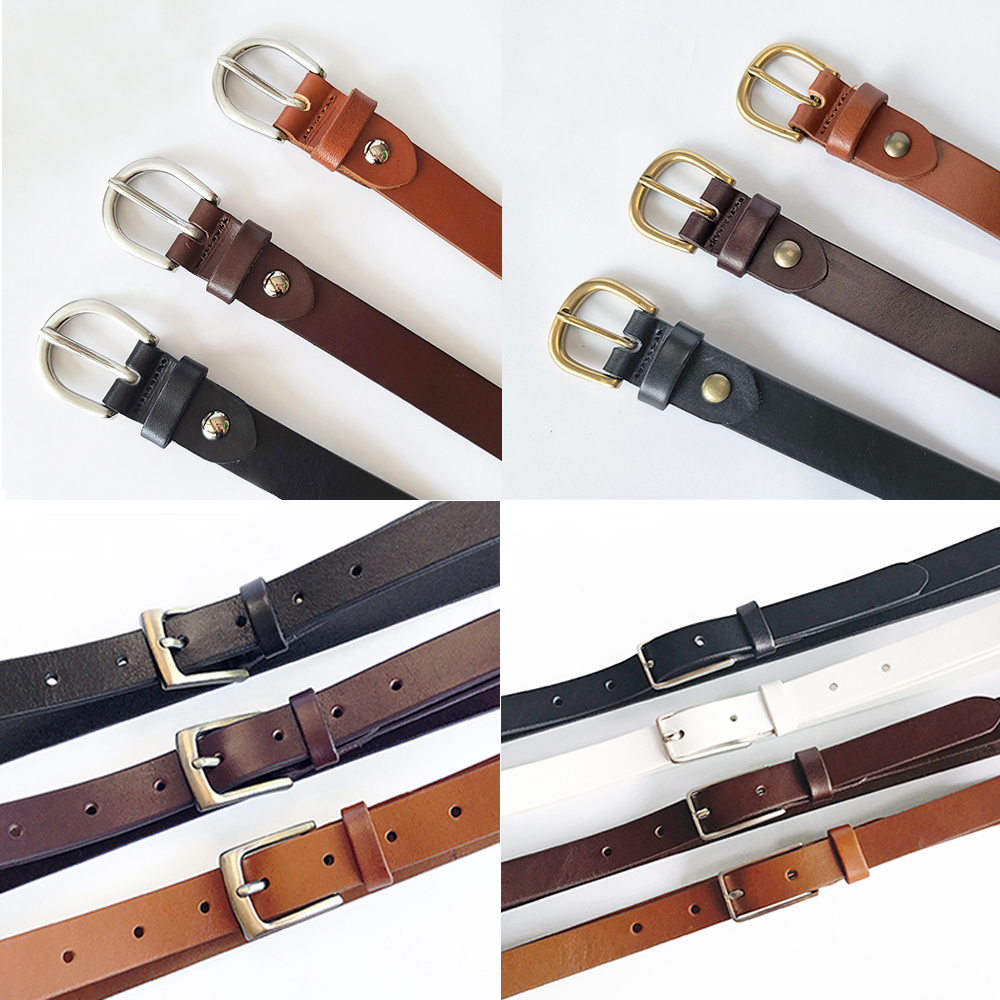 여자벨트 여성 ﻿소가죽 허리 정장 캐주얼 청바지 패션 얇은 실버 사각 버클 허리띠