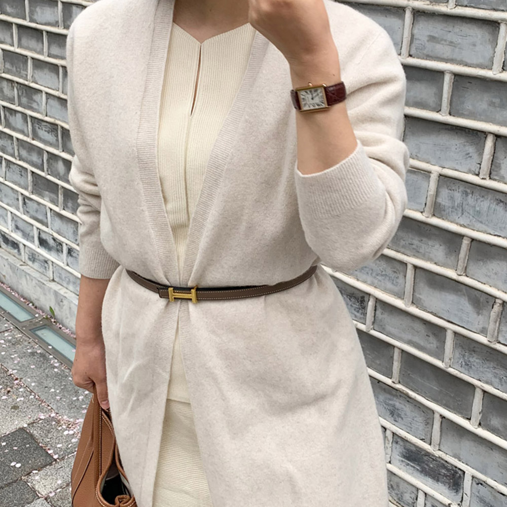 소가죽 H 버클 정장 원피스 포인트 여자 허리띠 슬림 벨트