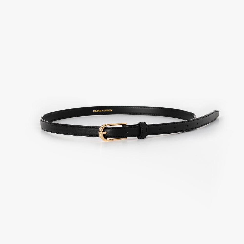 레보 1.5cm 소가죽 골드 슬림벨트