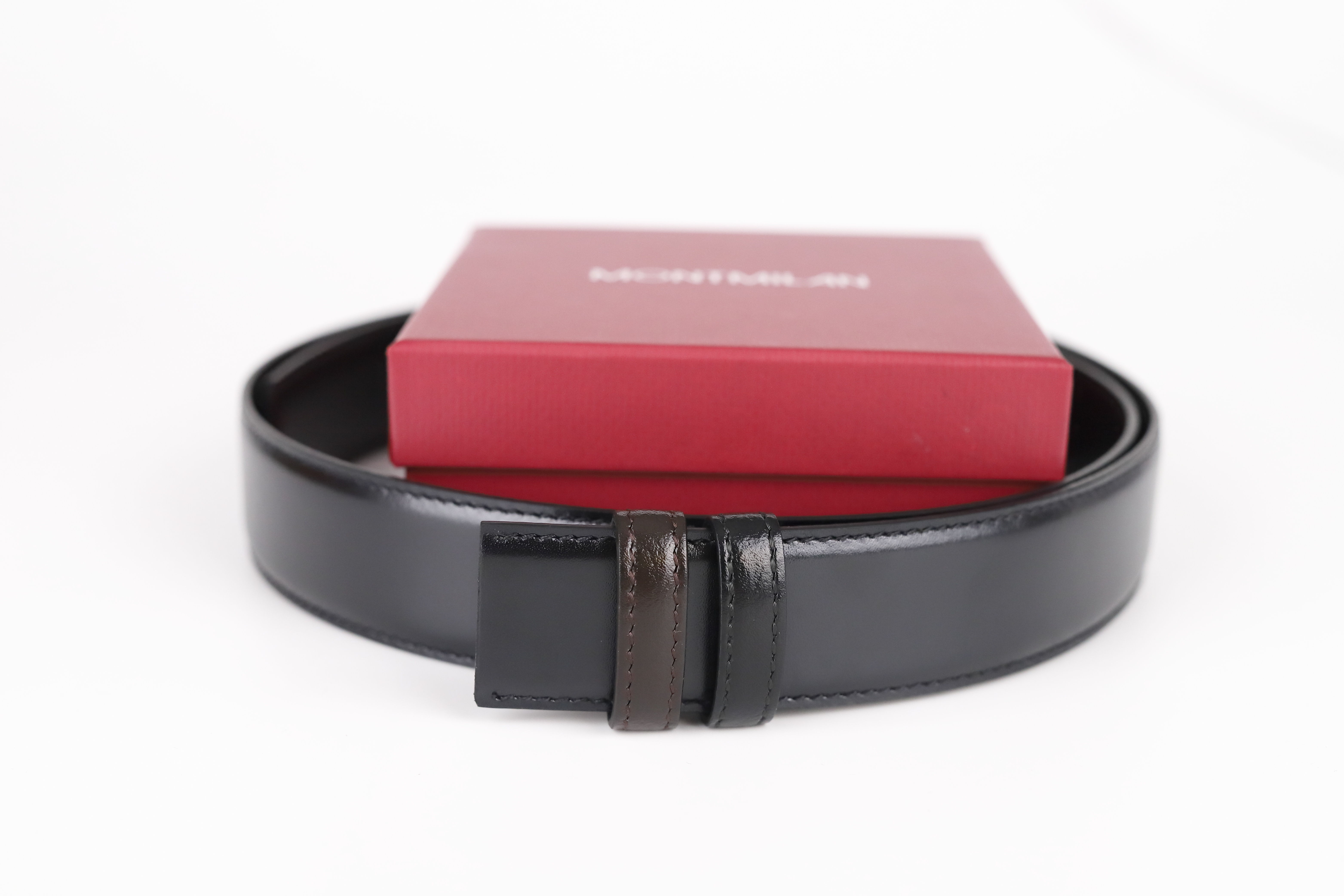 몽블랑 남자벨트 호환 명품 정장 허리띠 가죽끈 혁띠 교체 양면 29/120+벨트고리 블랙