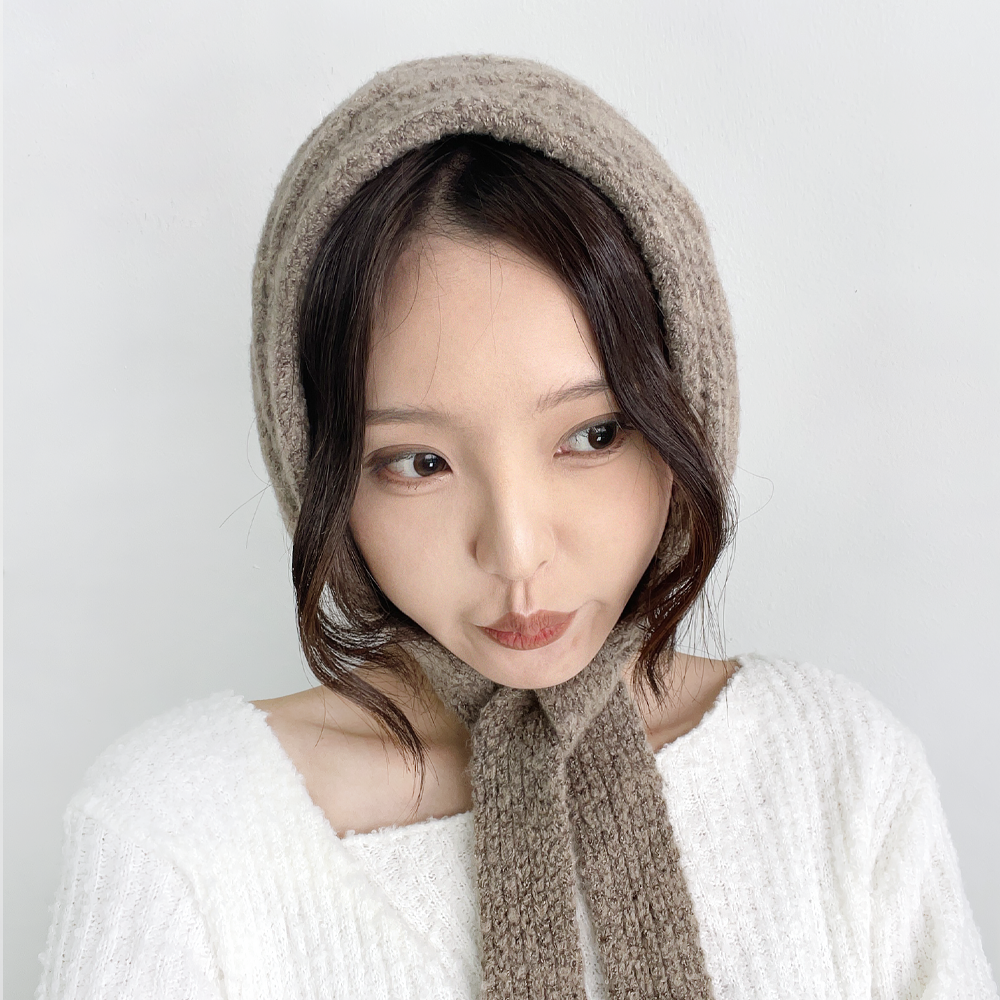 포그니 꽈베기 니트 귀도리 여성 겨울 방한 귀마개