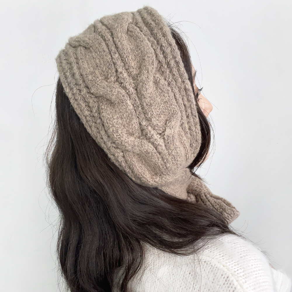 포그니 꽈베기 니트 귀도리 여성 겨울 방한 귀마개