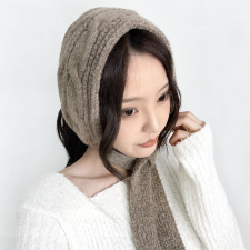 포그니 꽈베기 니트 귀도리 여성 겨울 방한 귀마개