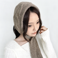 포그니 꽈베기 니트 귀도리 여성 겨울 방한 귀마개