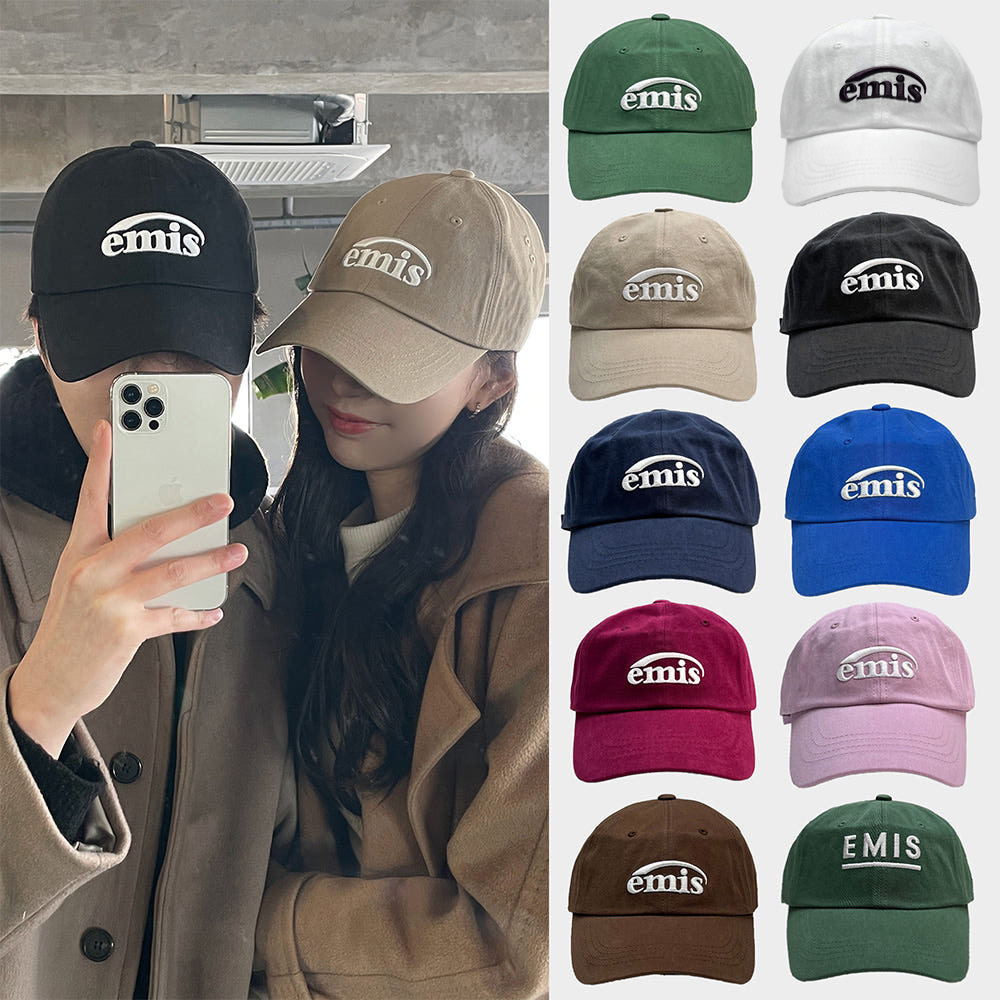 EMIS 이미스 25FW 뉴로고 와펜 볼캡 모자(그린/네이비/브라운/블루/베이지/블랙)