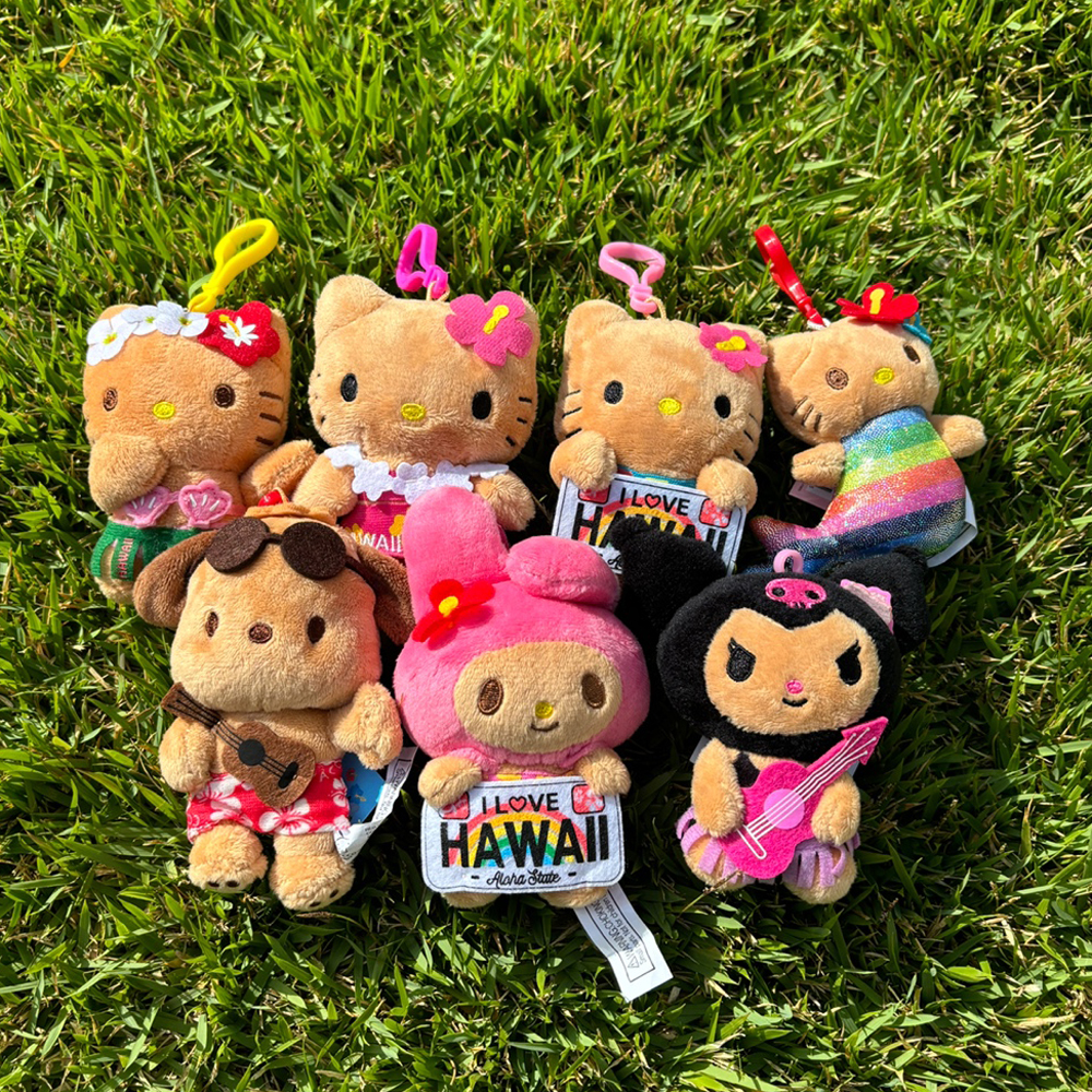 알로하소일 하와이 태닝키티 키링 50주년 헬로키티 태닝 스누피 포차코 산리오 인형 열쇠고리