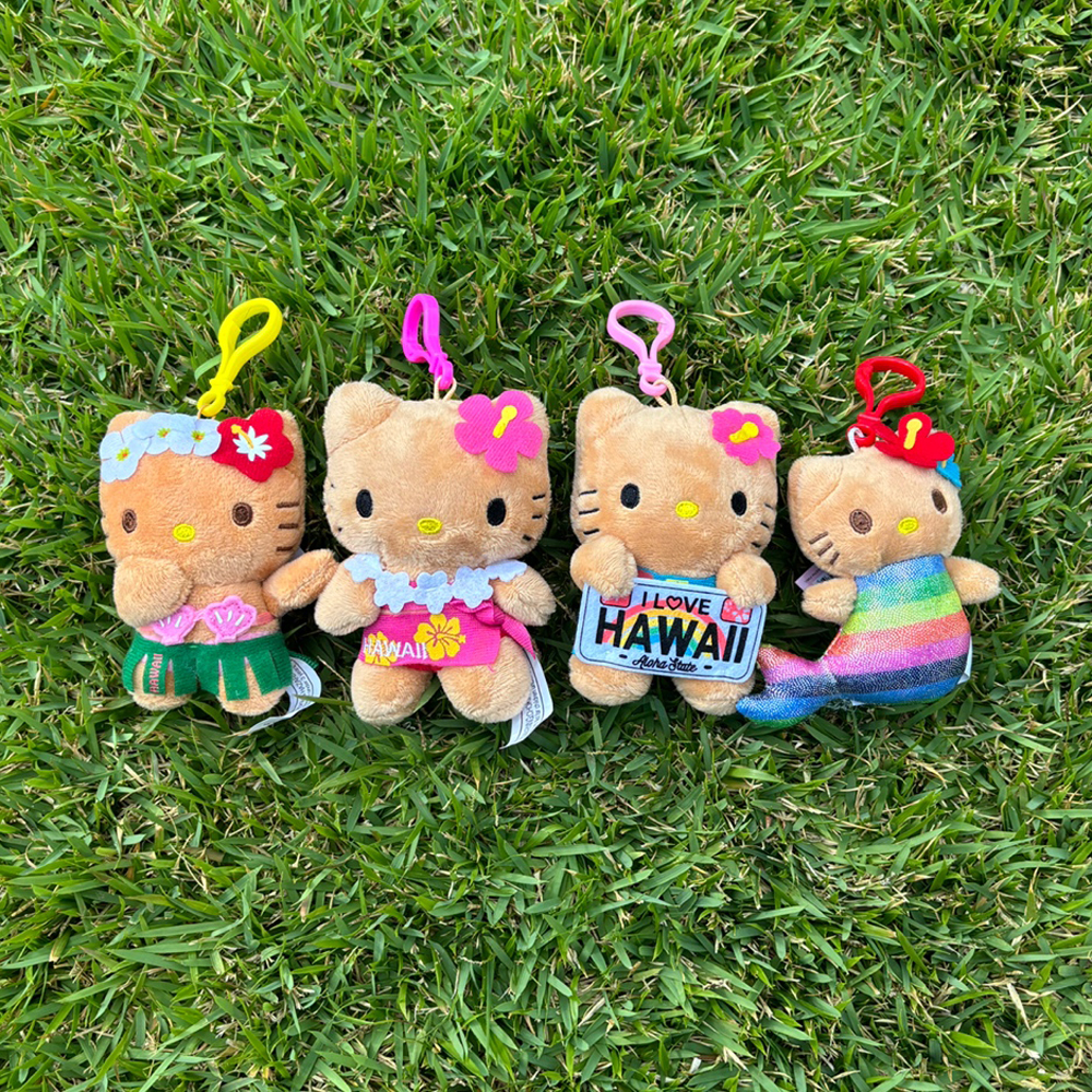 알로하소일 하와이 태닝키티 키링 50주년 헬로키티 태닝 스누피 포차코 산리오 인형 열쇠고리