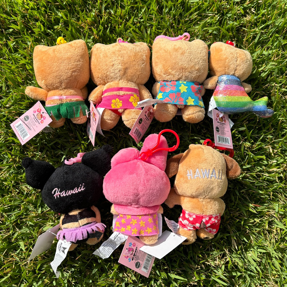 알로하소일 하와이 태닝키티 키링 50주년 헬로키티 태닝 스누피 포차코 산리오 인형 열쇠고리