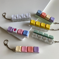 키보드키링 키캡키링 기계식 딸깍이 청축 키홀더 4구 스위치 하트 열쇠고리