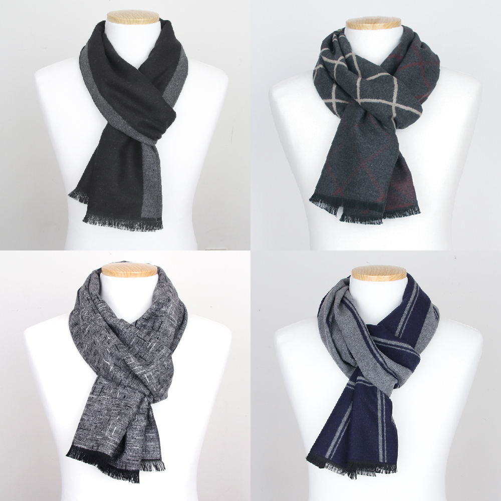 남자목도리 숏 정장 머플러 커플 캐시미어 울 체크 겨울 선물