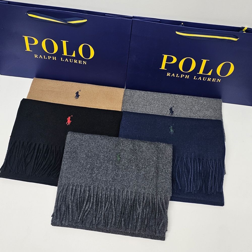 [백화점판] 폴로 머플러 포니로고 곰돌이 양면 울 랄프로렌 여자 남자 커플 목도리