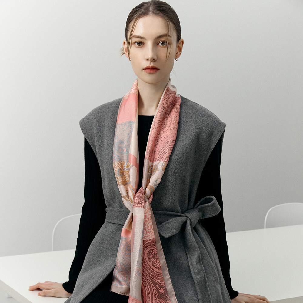 [엘르] 간절기 롱 실크 스카프 택1