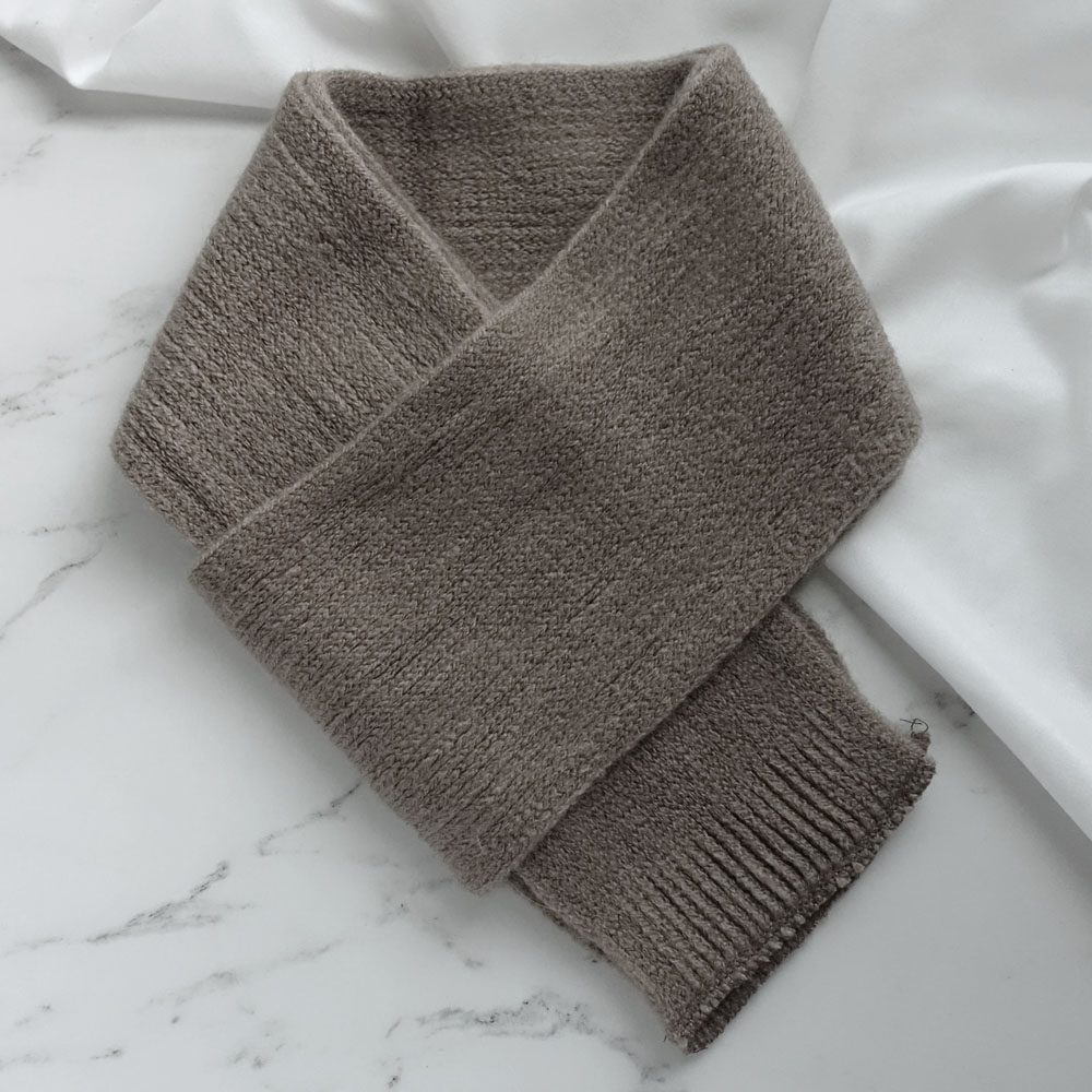 부드러운 쁘띠 머플러 니트 미니 숏 슬림 짧은 가벼운 목도리 목감싸개 아동 여성