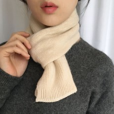 부드러운 쁘띠 머플러 니트 미니 숏 슬림 짧은 가벼운 목도리 목감싸개 아동 여성