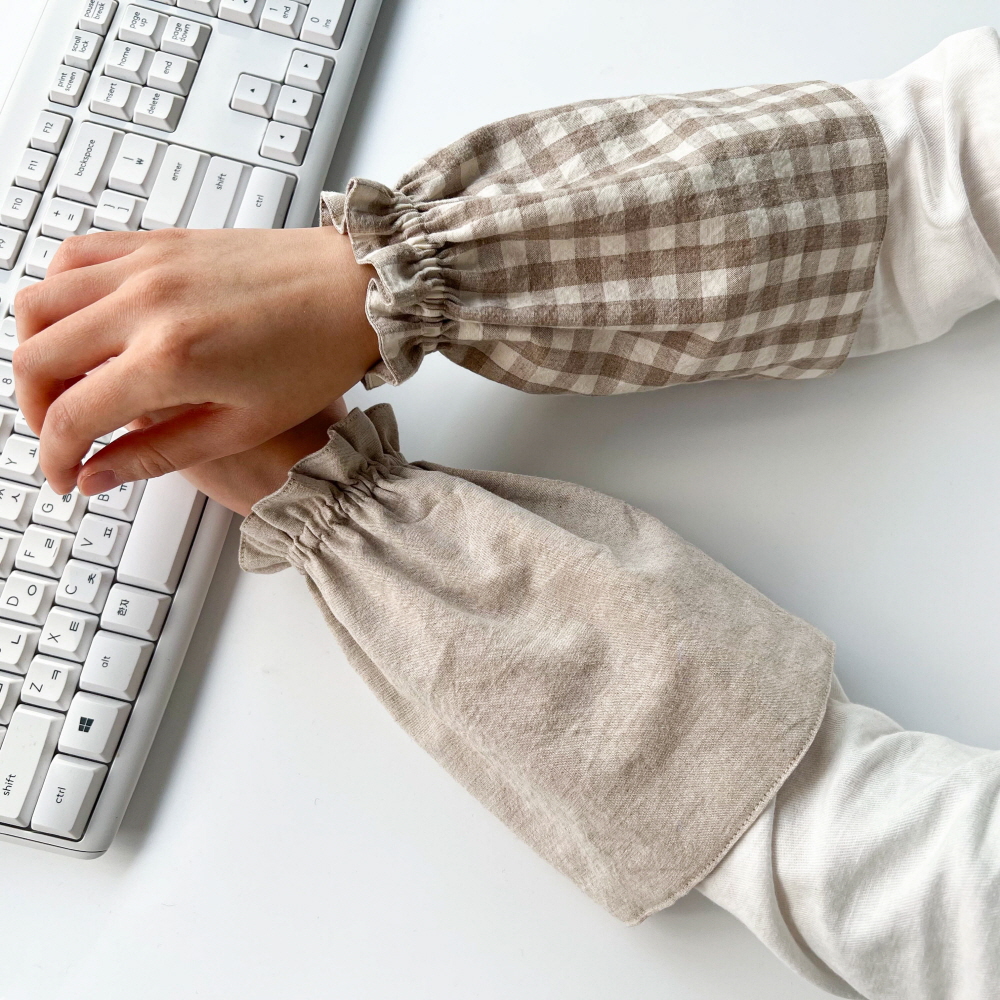 사무용팔토시 여성 작업용 양면 면 운전 사무실 반토시 손목 덧소매 미니 핸드메이드 달라홈