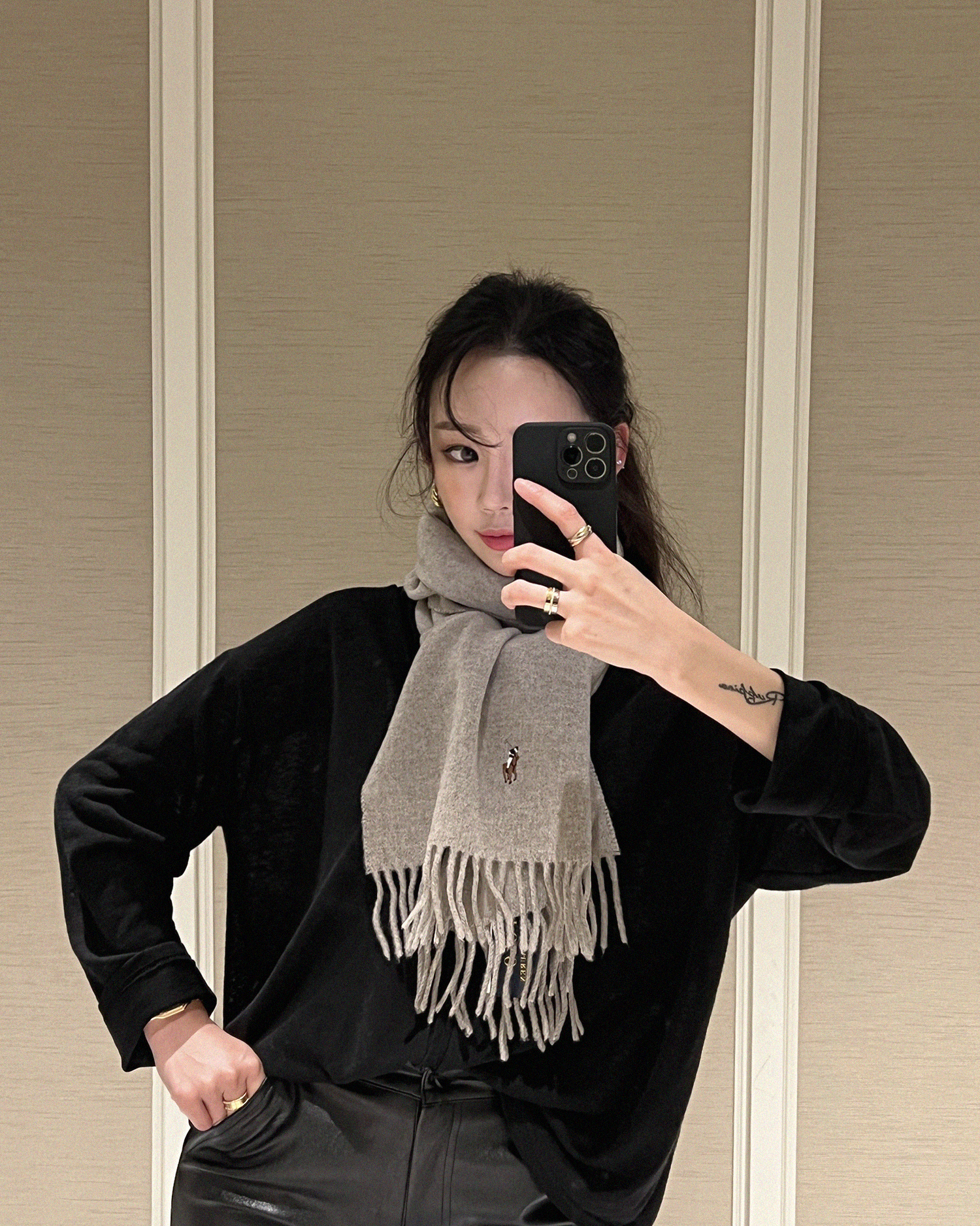 [백화점판] 폴로 목도리 랄프로렌 울 머플러 여자 남자 커플