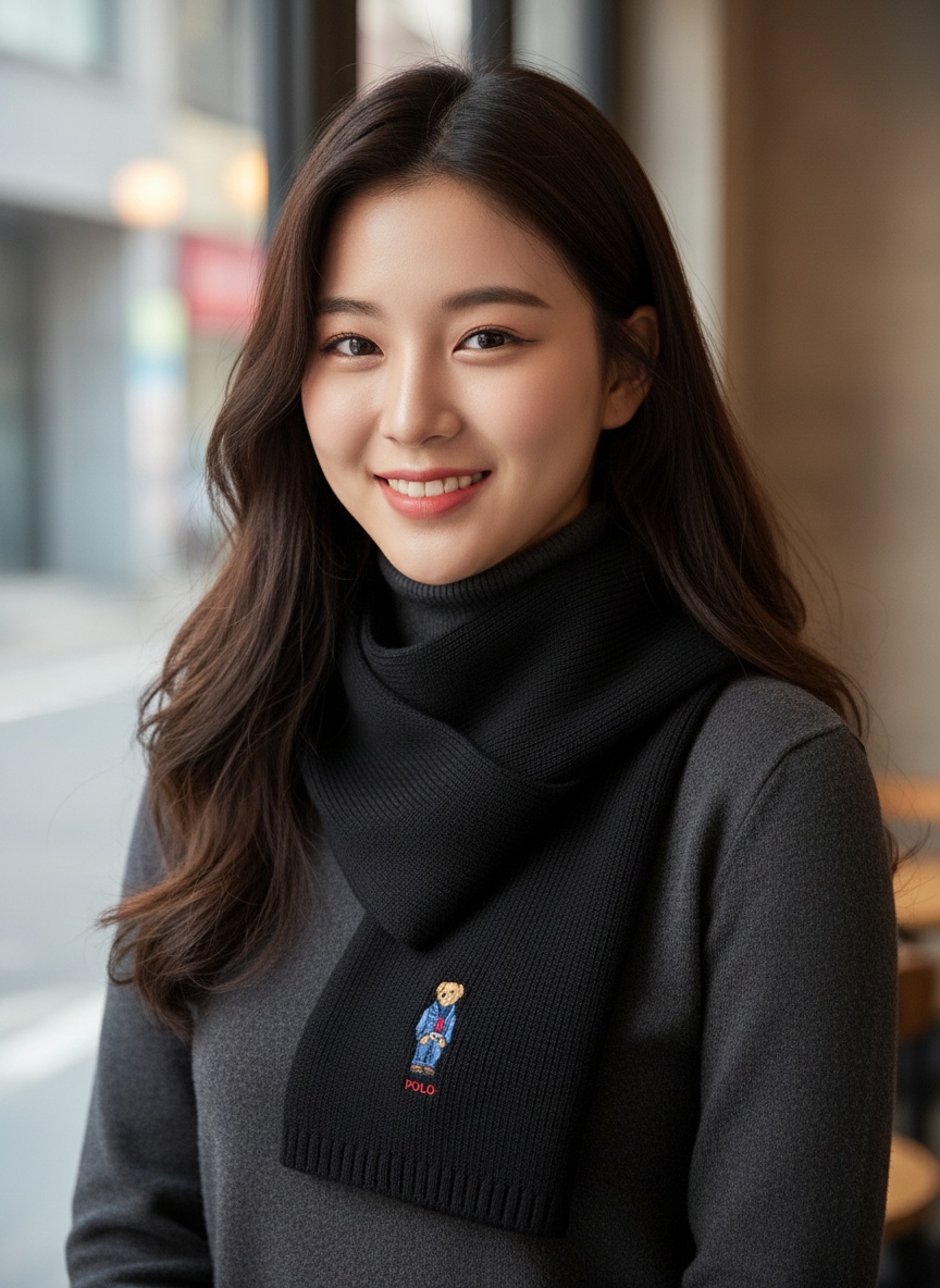 [백화점] 폴로 랄프로렌 목도리 스카프 머플러 곰돌이 꽈배기