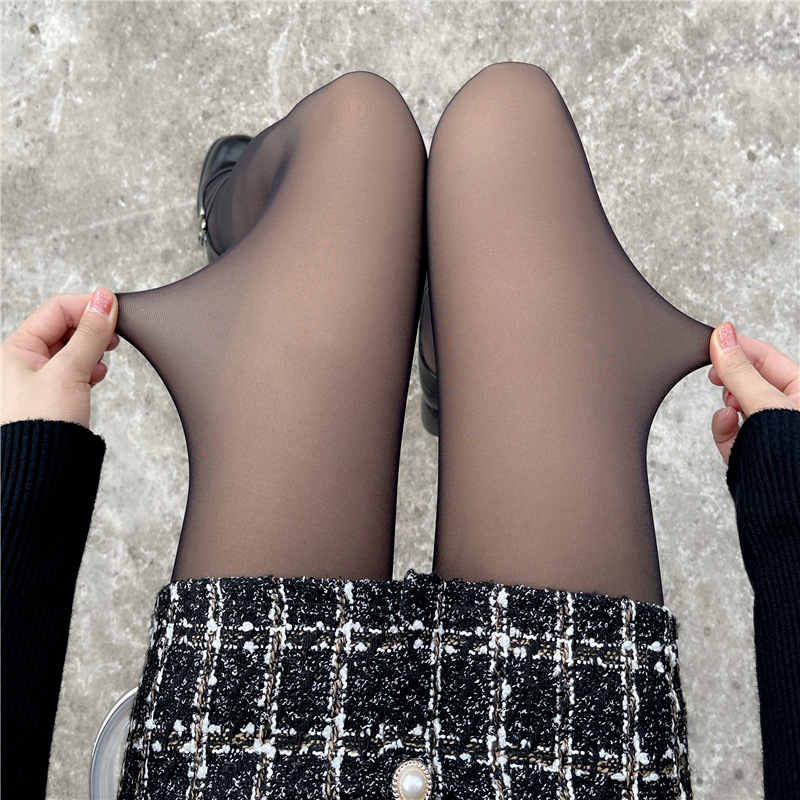 [1+1] 착시스타킹 시스루 살색 기모 검스 페이크 스타킹 골프