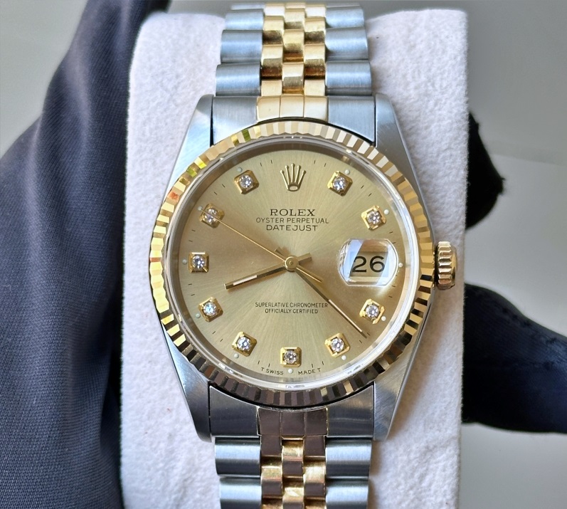 롤렉스 데이저스트 16233 옐로골드 콤비 36mm 샴페인 텐포인트 다이아몬드