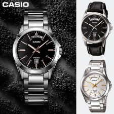 카시오 데이데이트 남자 시계 가죽 메탈 손목시계 MTP-1370D MTP-1381L 1A1